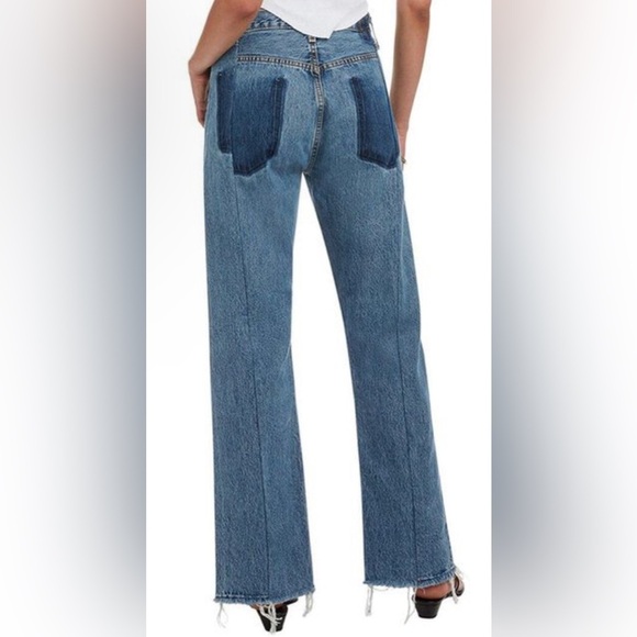 EB Denim His & Hers Block Split Hem Jeans - Measures 30 No Size Tag - Picture 2 of 15